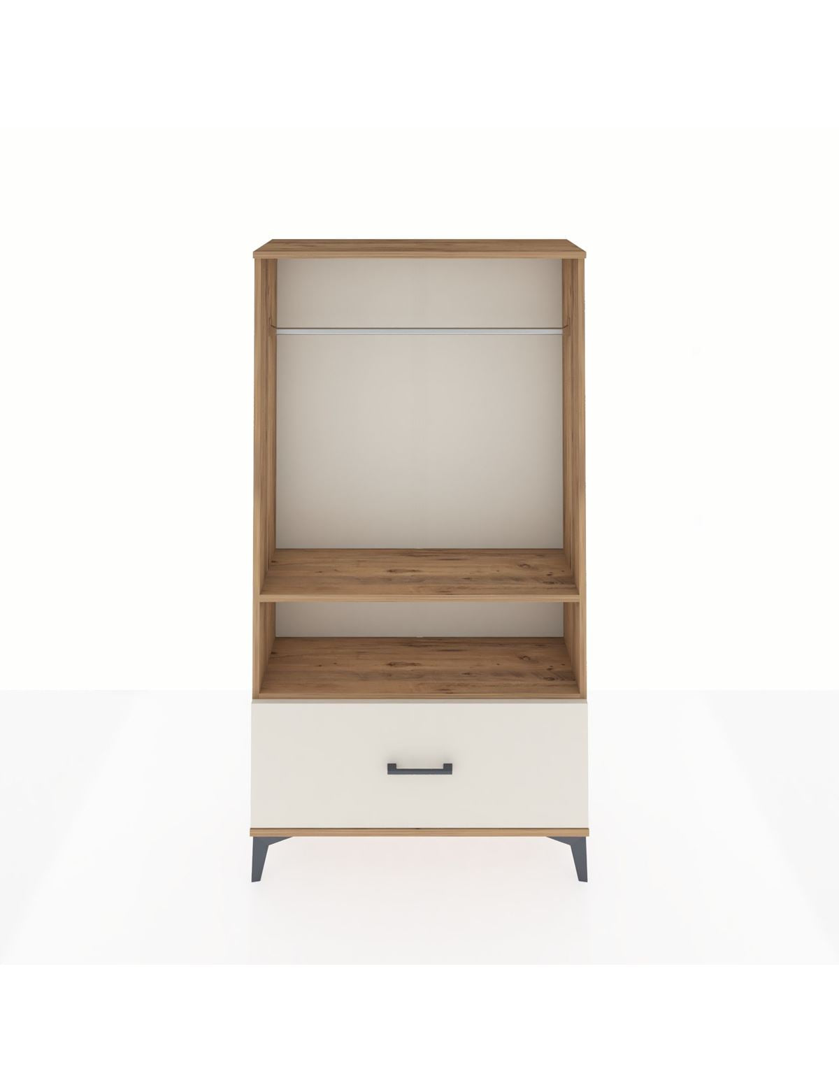 Arges Dolap 2 Raflı Tek Çekmeceli Tek Askılı 88x30x163 Çam-Aytaşı