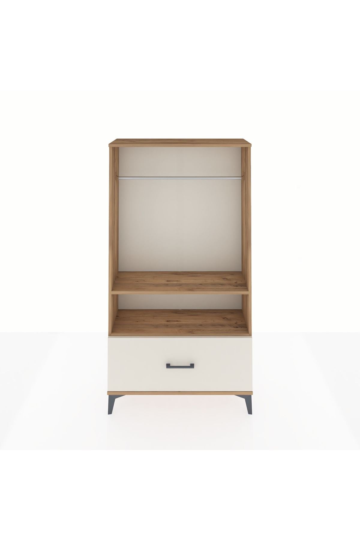 Arges Dolap 2 Raflı Tek Çekmeceli Tek Askılı 88x30x163 Çam-Aytaşı