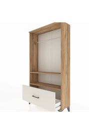 Arges Dolap 2 Raflı Tek Çekmeceli Tek Askılı 88x30x163 Çam-Aytaşı