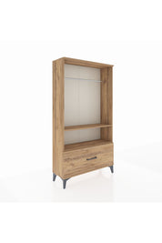 Arges Dolap 2 Raflı Tek Çekmeceli Tek Askılı 88x30x163 Çam-Çam