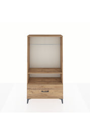 Arges Dolap 2 Raflı Tek Çekmeceli Tek Askılı 88x30x163 Çam-Çam