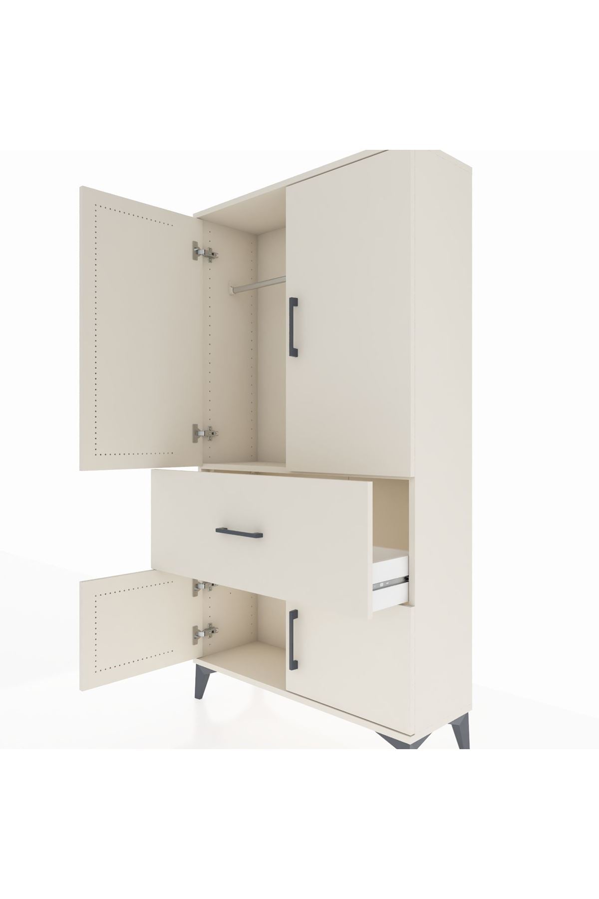 Arges Dolap Tek Raflı Tek Çekmeceli Tek Askılı 88x30x163 Aytaşı-Aytaşı