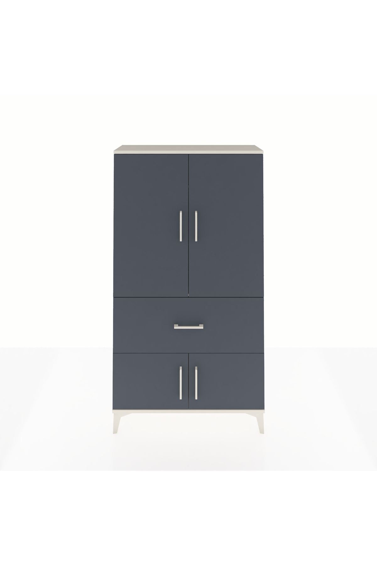 Arges Dolap Tek Raflı Tek Çekmeceli Tek Askılı 88x30x163 Aytaşı-Antrasit