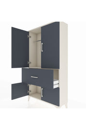 Arges Dolap Tek Raflı Tek Çekmeceli Tek Askılı 88x30x163 Aytaşı-Antrasit