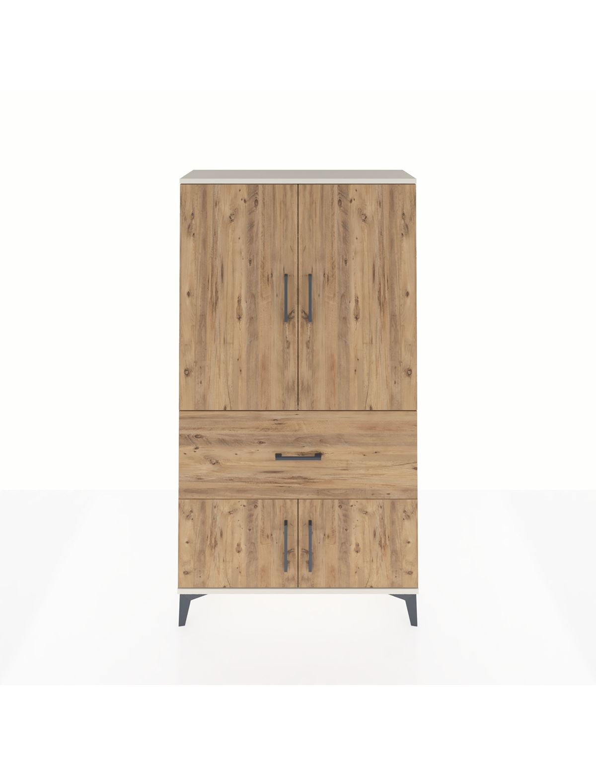 Arges Dolap Tek Raflı Tek Çekmeceli Tek Askılı 88x30x163 Aytaşı-Çam