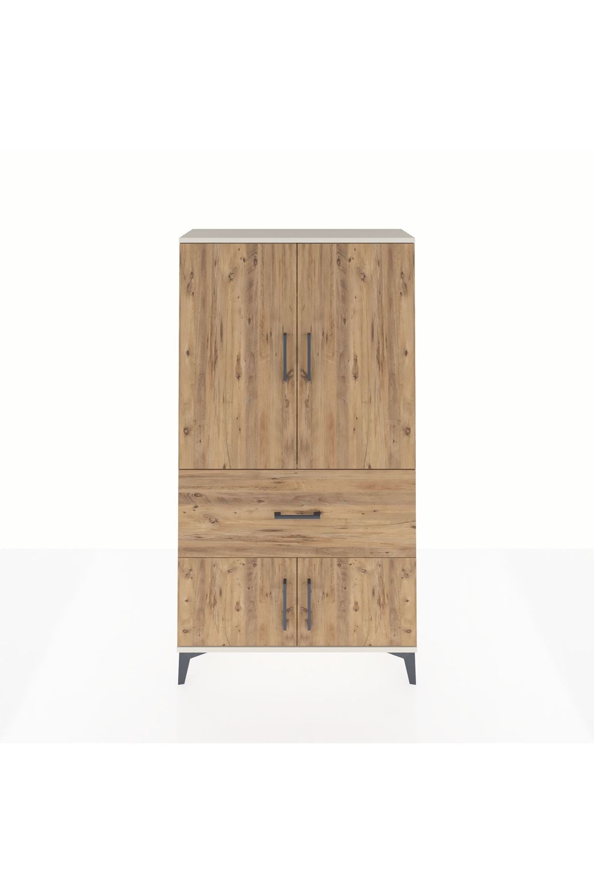 Arges Dolap Tek Raflı Tek Çekmeceli Tek Askılı 88x30x163 Aytaşı-Çam