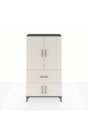 Arges Dolap Tek Raflı Tek Çekmeceli Tek Askılı 88x30x163 Antrasit-Aytaşı