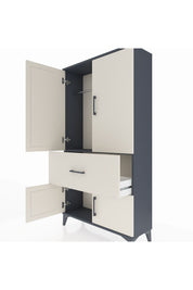 Arges Dolap Tek Raflı Tek Çekmeceli Tek Askılı 88x30x163 Antrasit-Aytaşı