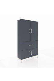 Arges Dolap Tek Raflı Tek Çekmeceli Tek Askılı 88x30x163 Antrasit-Antrasit