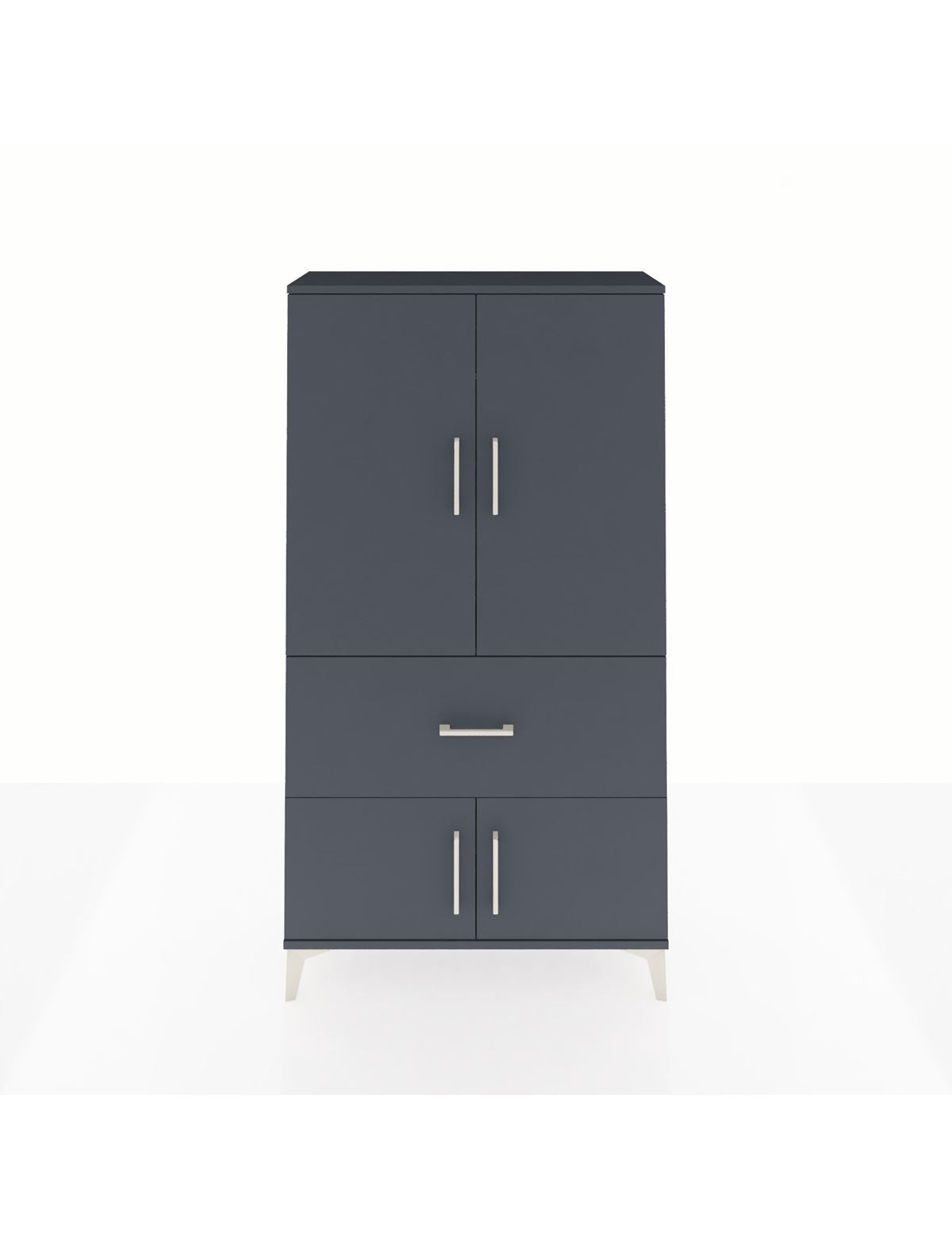 Arges Dolap Tek Raflı Tek Çekmeceli Tek Askılı 88x30x163 Antrasit-Antrasit