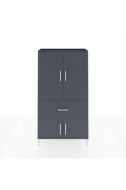 Arges Dolap Tek Raflı Tek Çekmeceli Tek Askılı 88x30x163 Antrasit-Antrasit