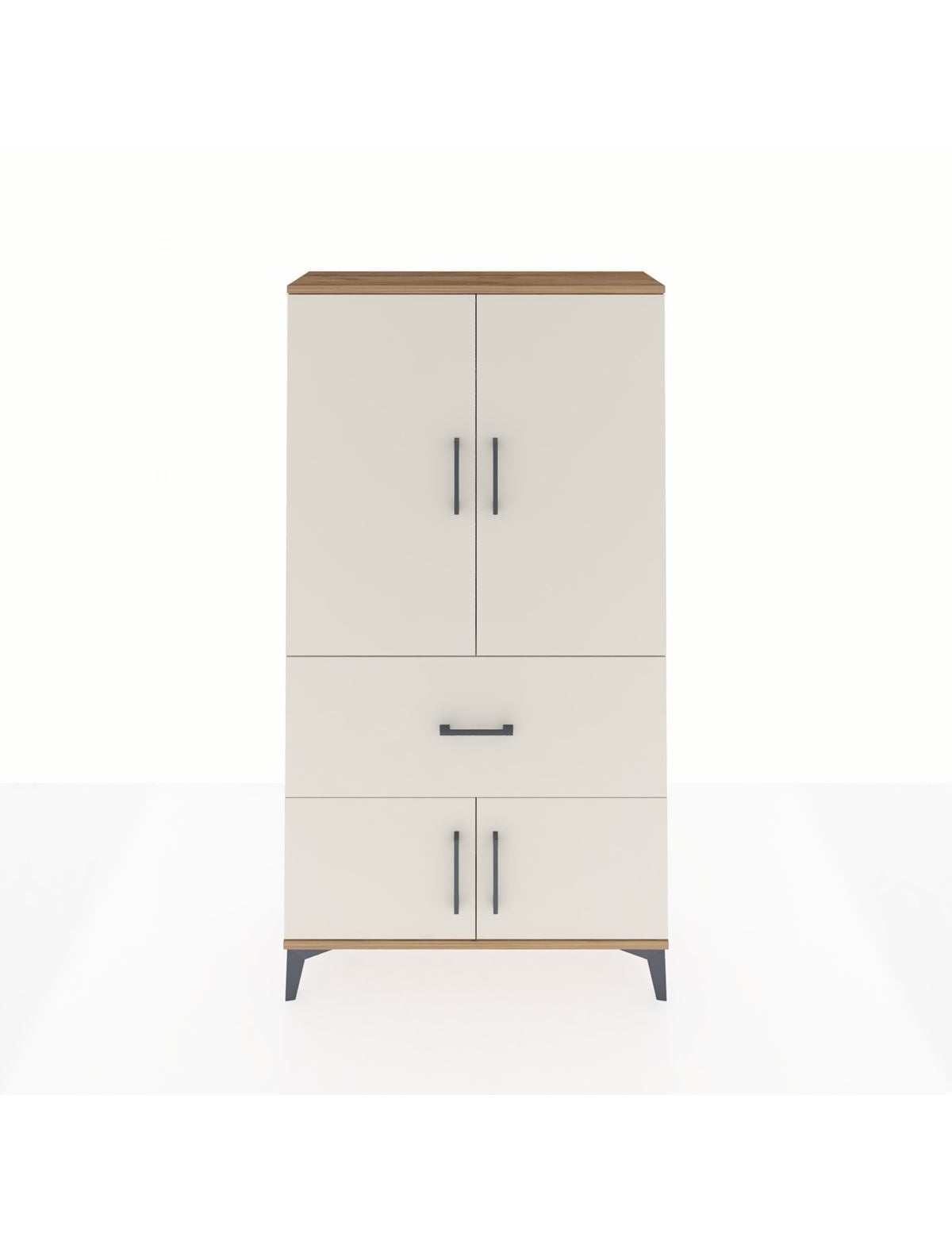 Arges Dolap Tek Raflı Tek Çekmeceli Tek Askılı 88x30x163 Çam-Aytaşı