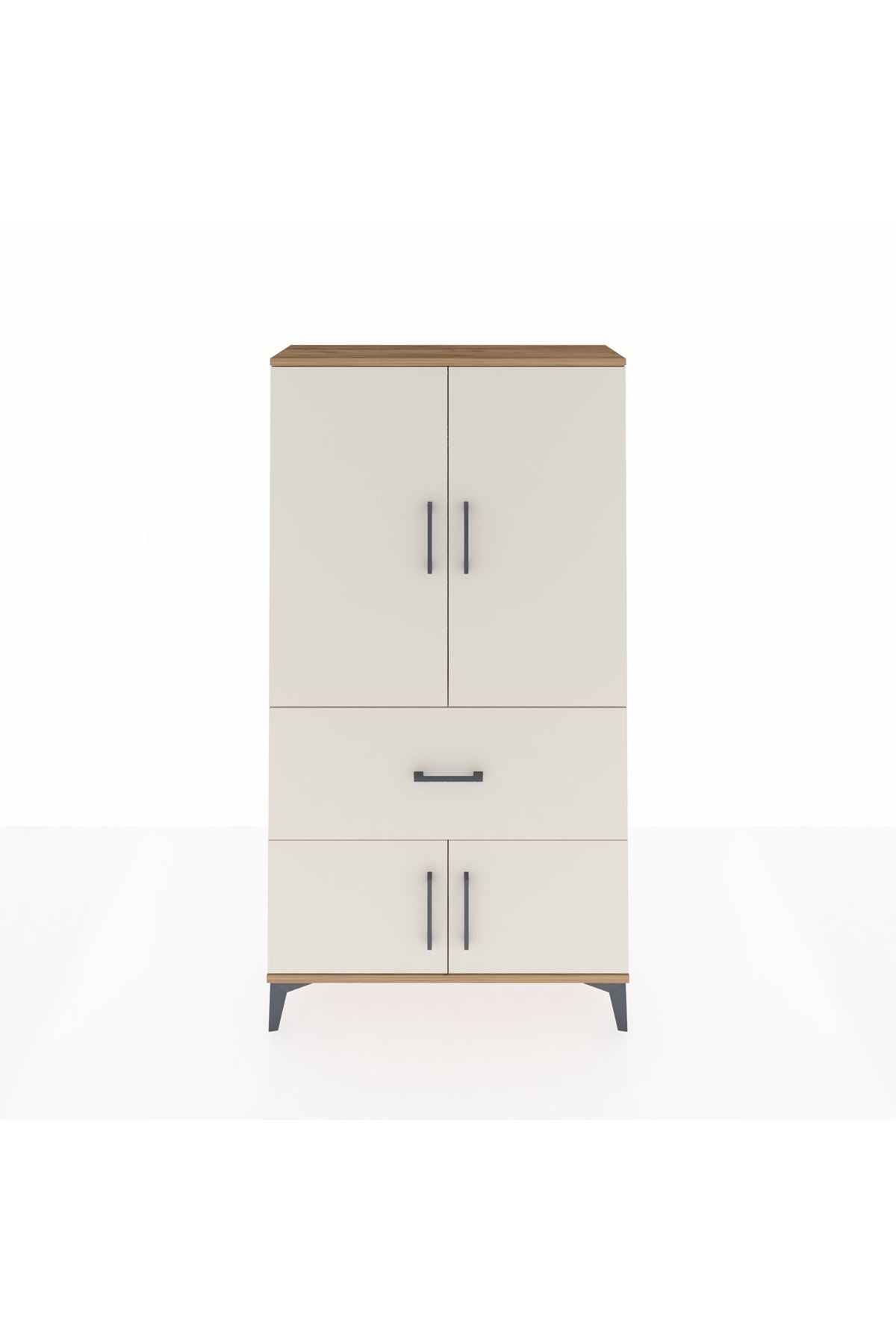 Arges Dolap Tek Raflı Tek Çekmeceli Tek Askılı 88x30x163 Çam-Aytaşı