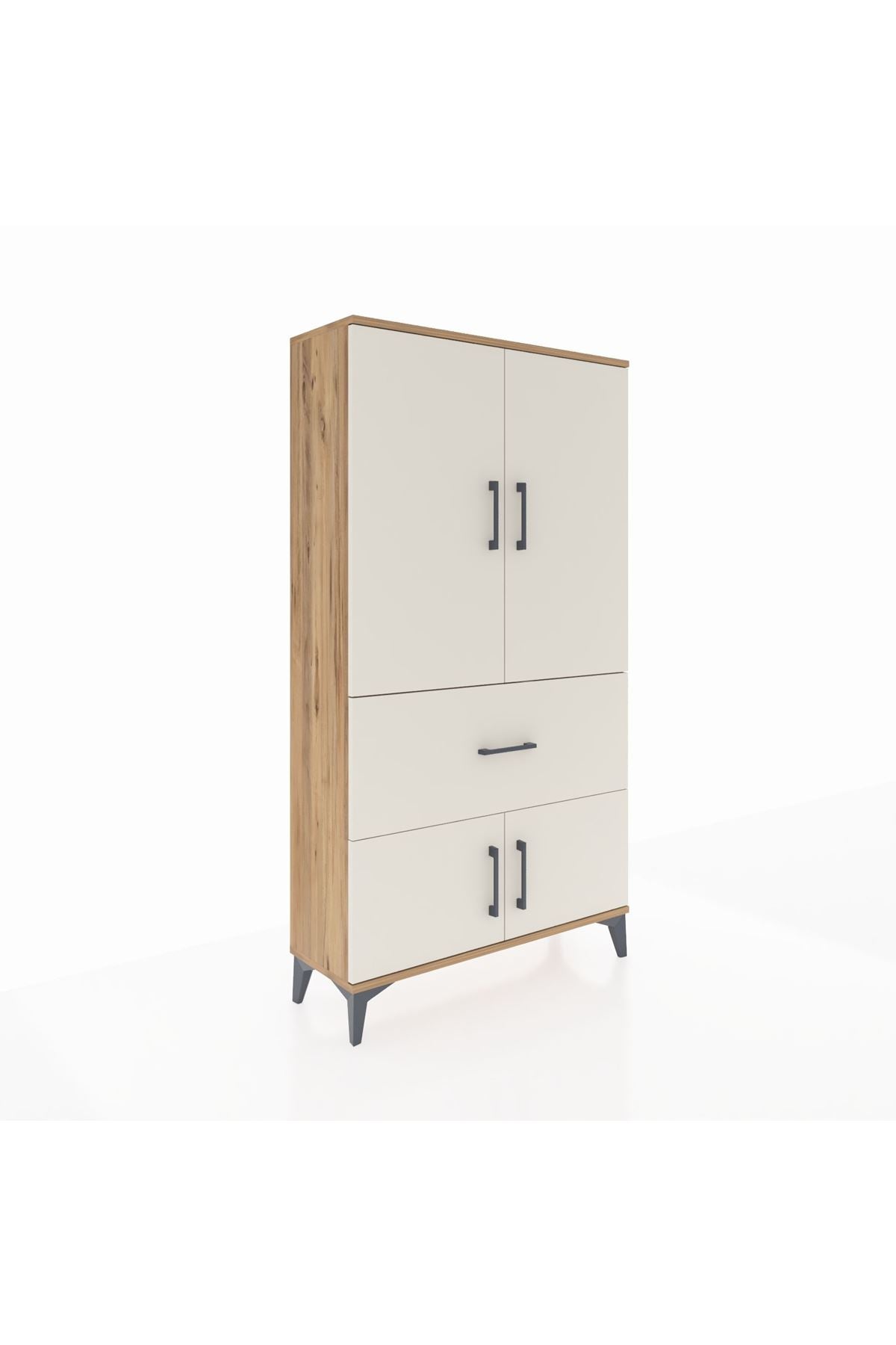 Arges Dolap Tek Raflı Tek Çekmeceli Tek Askılı 88x30x163 Çam-Aytaşı