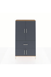 Arges Dolap Tek Raflı Tek Çekmeceli Tek Askılı 88x30x163 Çam-Antrasit