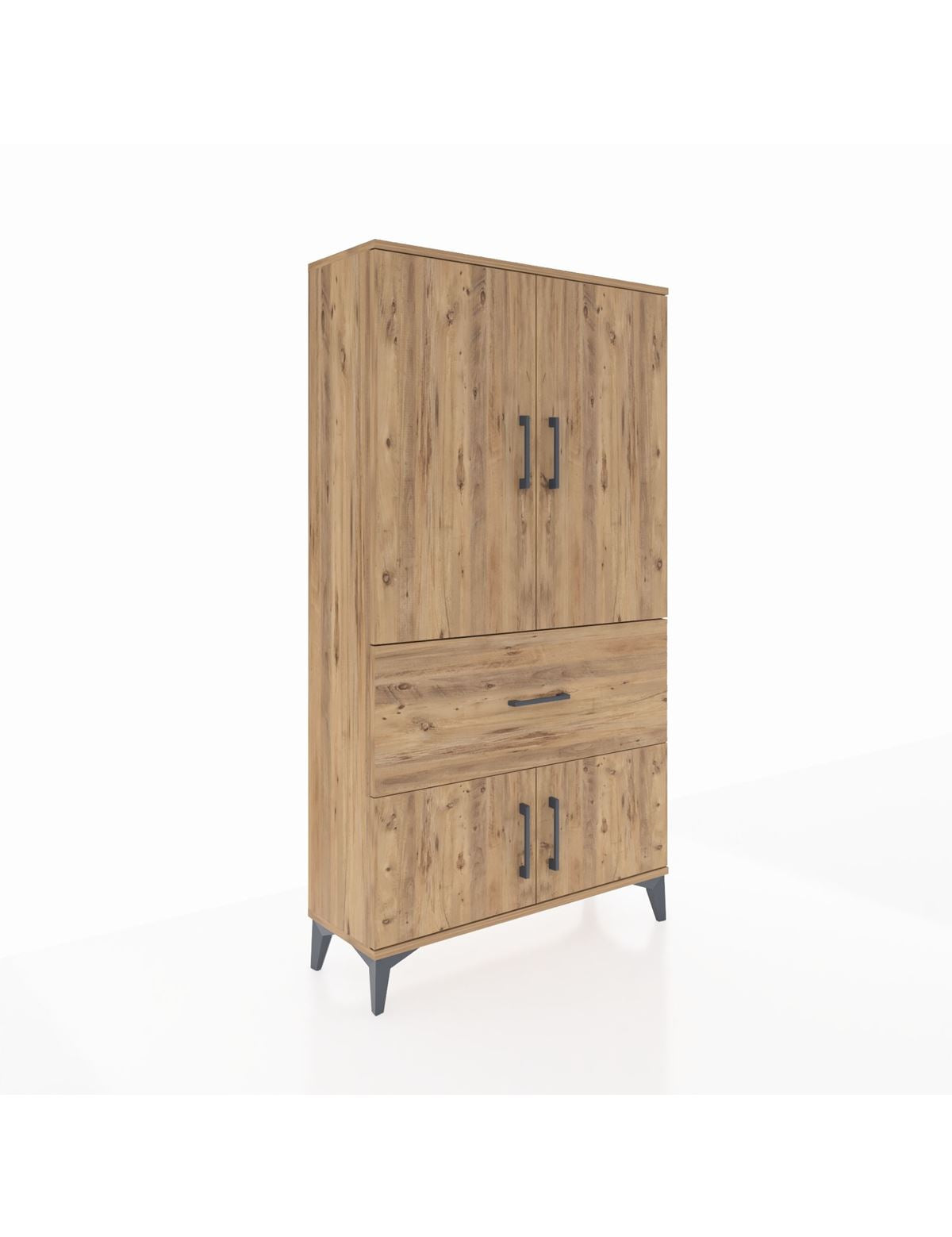 Arges Dolap Tek Raflı Tek Çekmeceli Tek Askılı 88x30x163 Çam-Çam