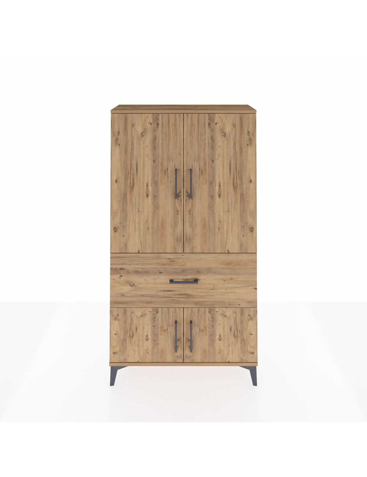 Arges Dolap Tek Raflı Tek Çekmeceli Tek Askılı 88x30x163 Çam-Çam