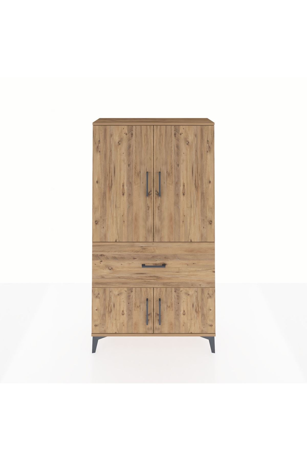 Arges Dolap Tek Raflı Tek Çekmeceli Tek Askılı 88x30x163 Çam-Çam