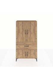 Arges Dolap Tek Raflı Tek Çekmeceli Tek Askılı 88x30x163 Çam-Çam