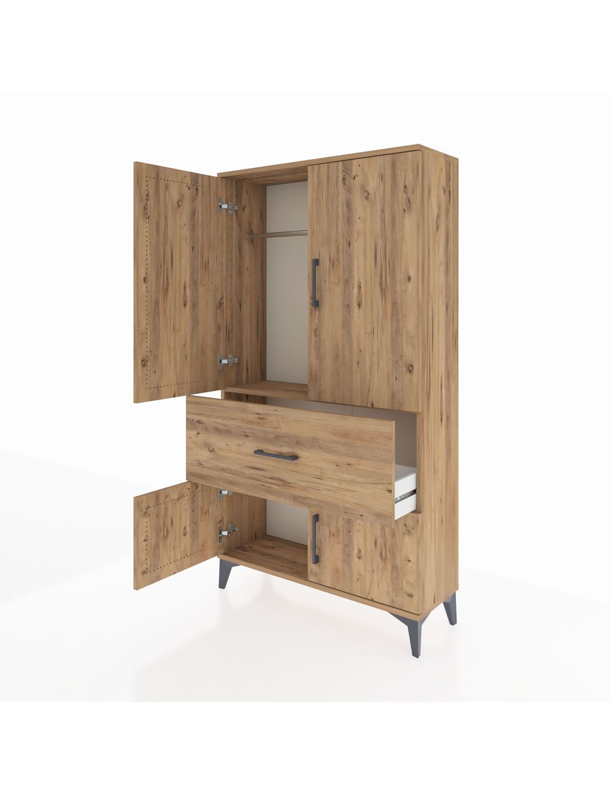 Arges Dolap Tek Raflı Tek Çekmeceli Tek Askılı 88x30x163 - S21M109V9A