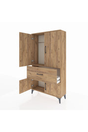 Arges Dolap Tek Raflı Tek Çekmeceli Tek Askılı 88x30x163 Çam-Çam