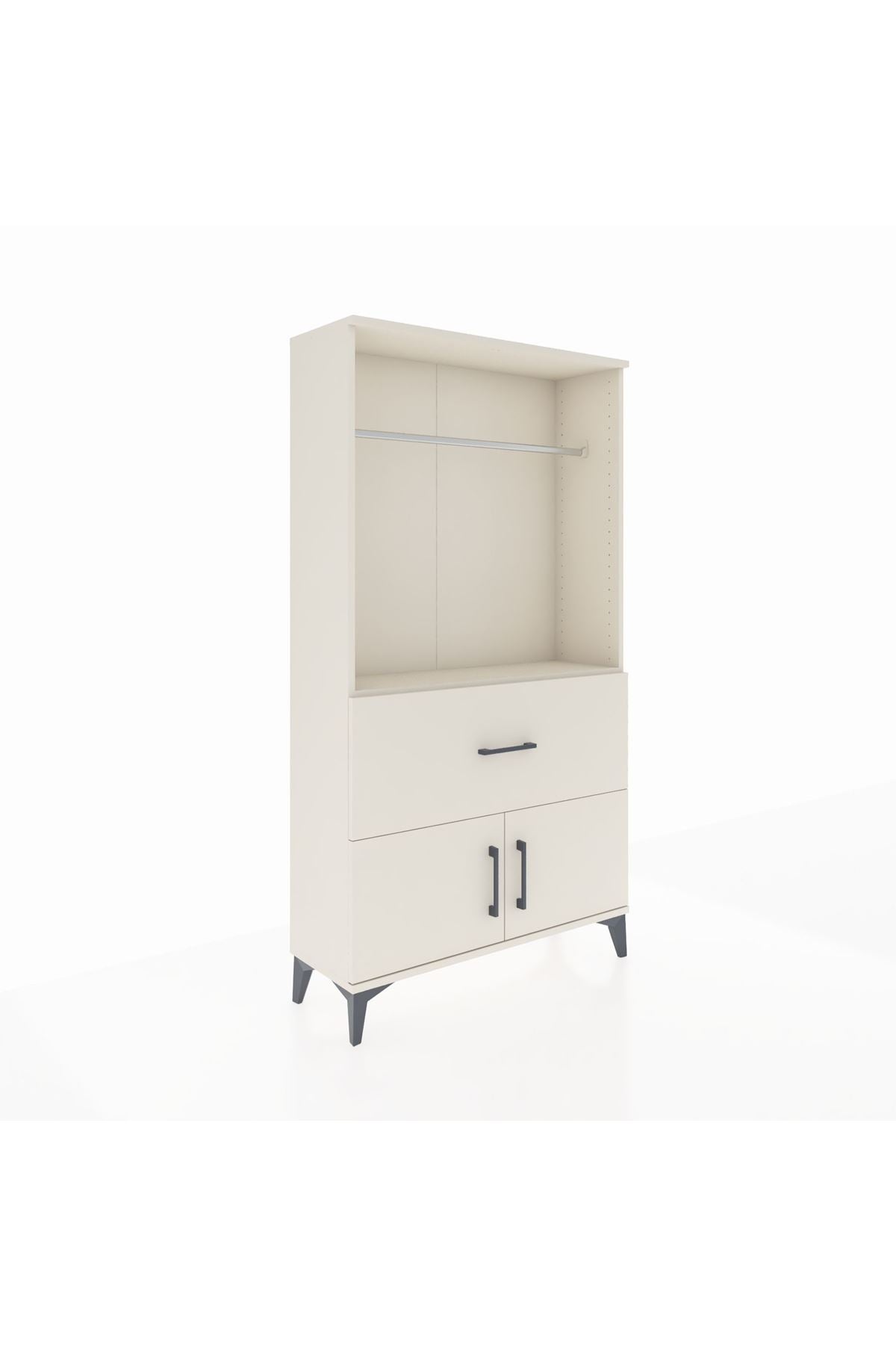 Arges Dolap Tek Raflı Tek Çekmeceli Tek Askılı 88x30x163 Aytaşı-Aytaşı