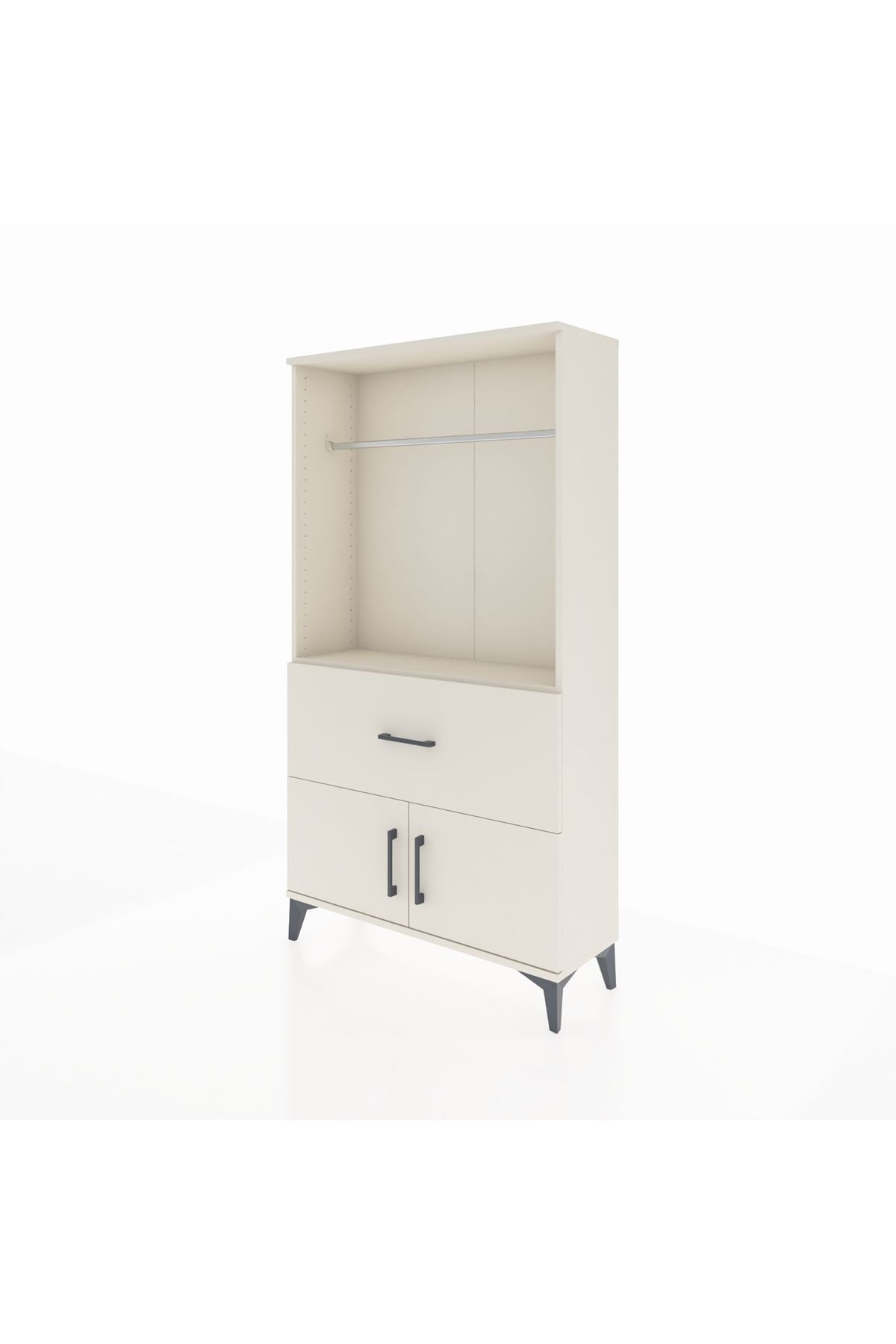 Arges Dolap Tek Raflı Tek Çekmeceli Tek Askılı 88x30x163 Aytaşı-Aytaşı