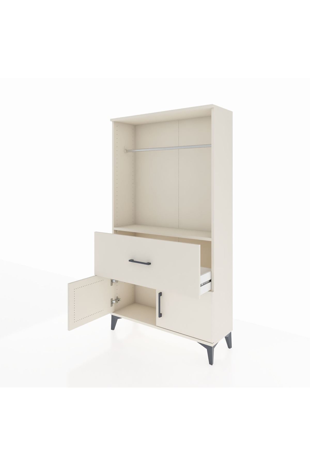 Arges Dolap Tek Raflı Tek Çekmeceli Tek Askılı 88x30x163 Aytaşı-Aytaşı