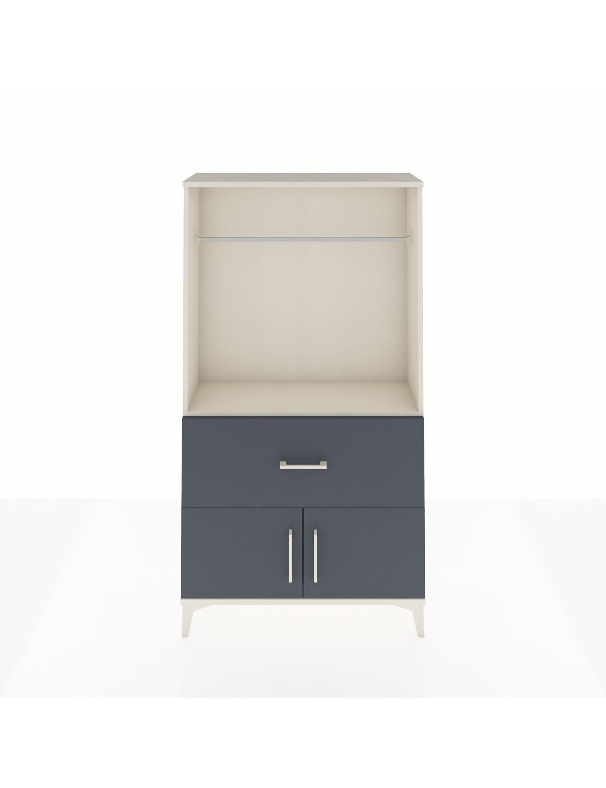 Arges Dolap Tek Raflı Tek Çekmeceli Tek Askılı 88x30x163 Aytaşı-Antrasit