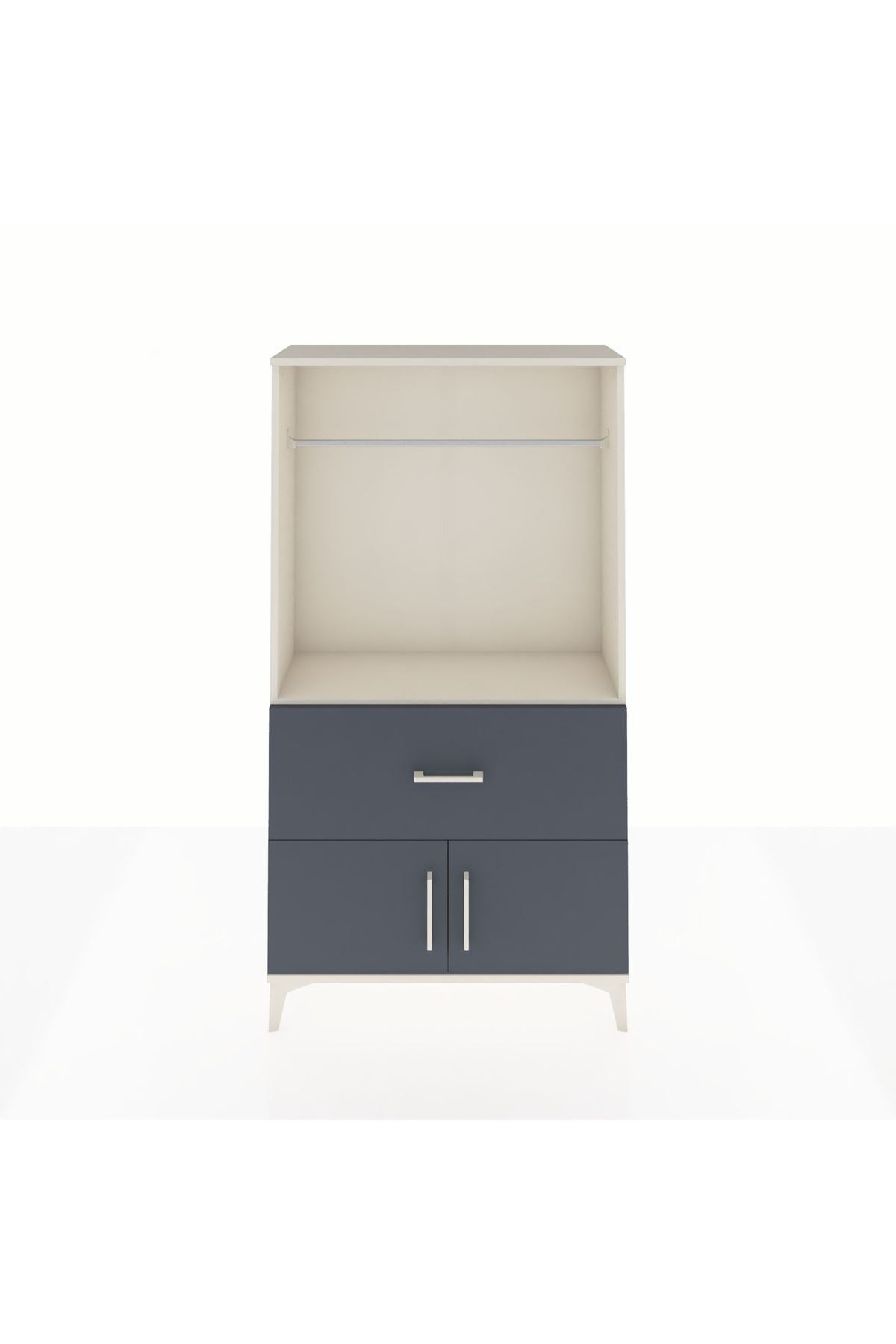 Arges Dolap Tek Raflı Tek Çekmeceli Tek Askılı 88x30x163 Aytaşı-Antrasit