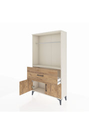 Arges Dolap Tek Raflı Tek Çekmeceli Tek Askılı 88x30x163 Aytaşı-Çam