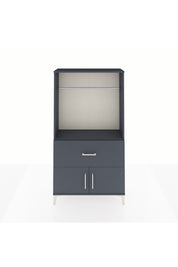 Arges Dolap Tek Raflı Tek Çekmeceli Tek Askılı 88x30x163 Antrasit-Antrasit