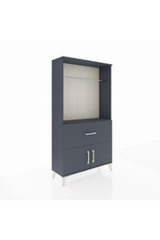 Arges Dolap Tek Raflı Tek Çekmeceli Tek Askılı 88x30x163 Antrasit-Antrasit