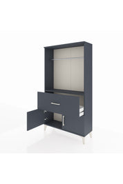 Arges Dolap Tek Raflı Tek Çekmeceli Tek Askılı 88x30x163 Antrasit-Antrasit