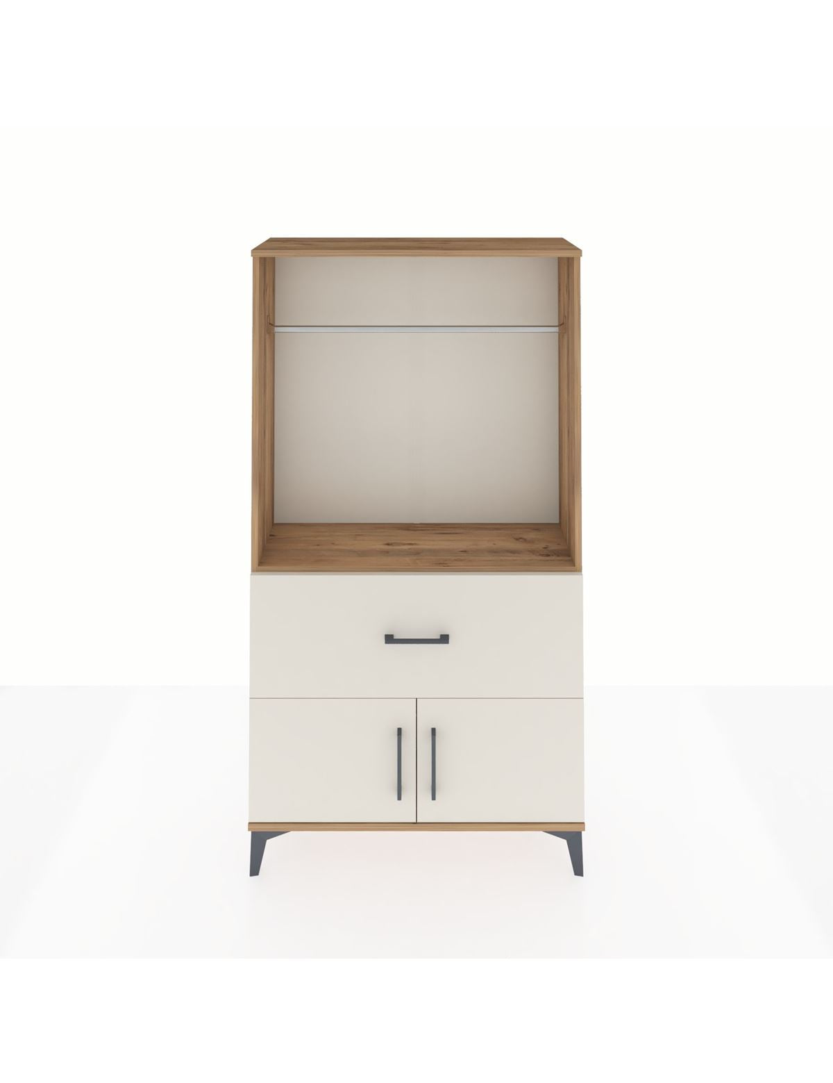 Arges Dolap Tek Raflı Tek Çekmeceli Tek Askılı 88x30x163 Çam-Aytaşı