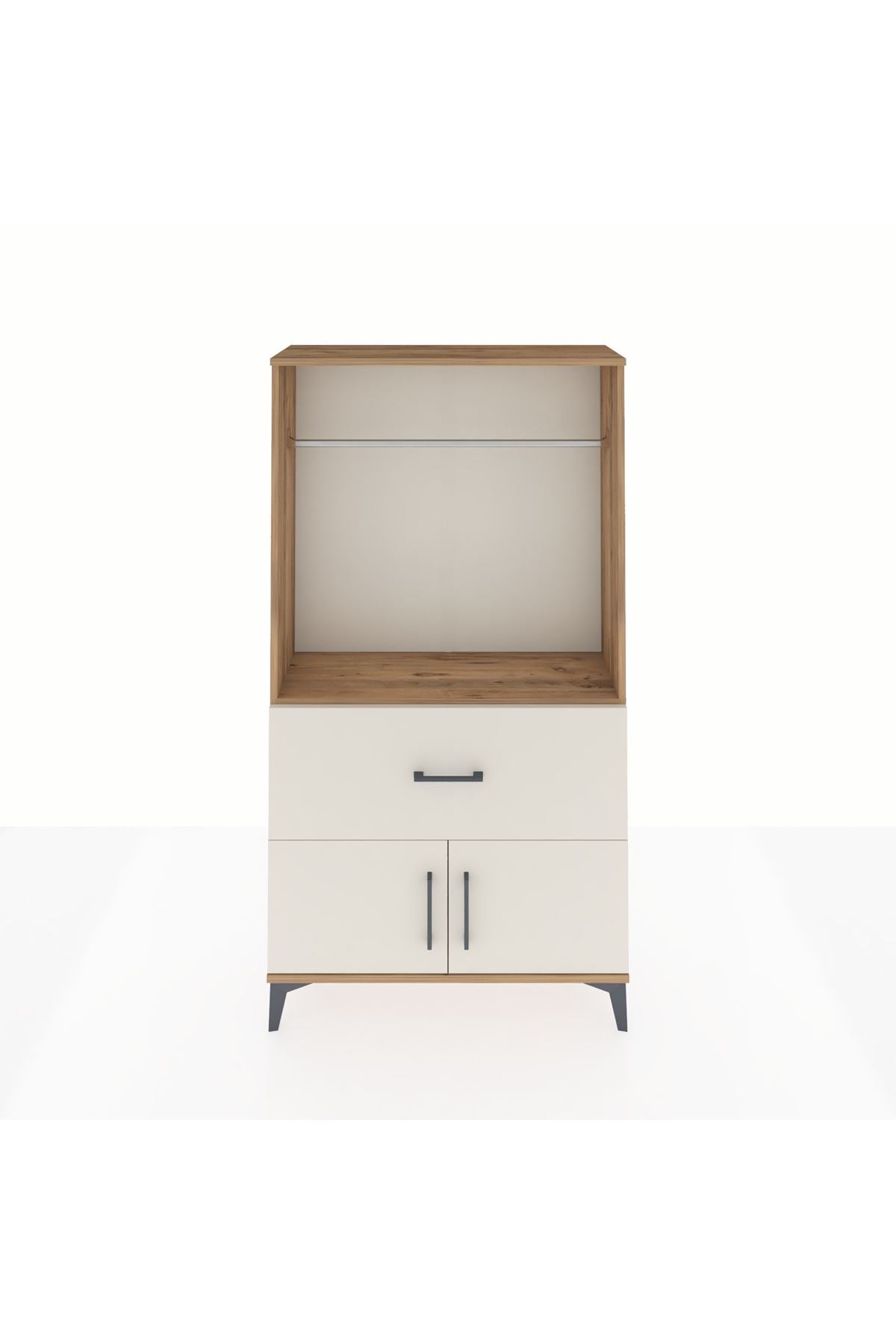 Arges Dolap Tek Raflı Tek Çekmeceli Tek Askılı 88x30x163 Çam-Aytaşı