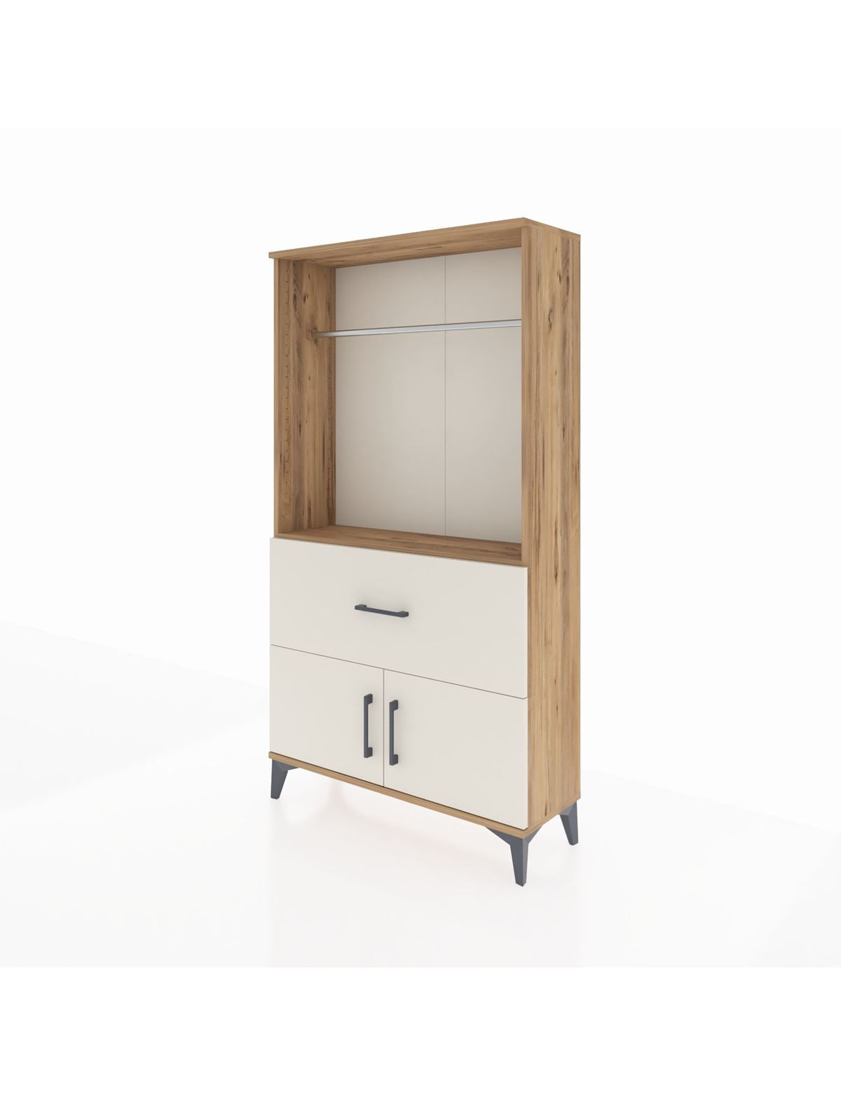 Arges Dolap Tek Raflı Tek Çekmeceli Tek Askılı 88x30x163 - S21M110V7A