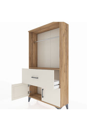 Arges Dolap Tek Raflı Tek Çekmeceli Tek Askılı 88x30x163 Çam-Aytaşı