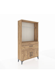 Arges Dolap Tek Raflı Tek Çekmeceli Tek Askılı 88x30x163 Çam-Çam