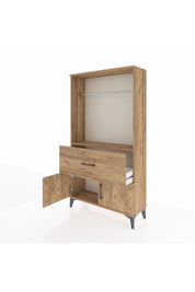 Arges Dolap Tek Raflı Tek Çekmeceli Tek Askılı 88x30x163 Çam-Çam