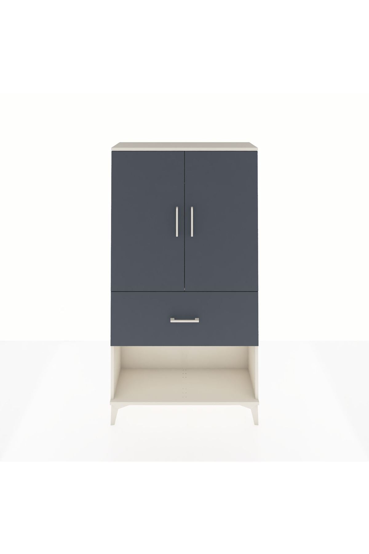 Arges Dolap Tek Raflı Tek Çekmeceli Tek Askılı 88x30x163 Aytaşı-Antrasit