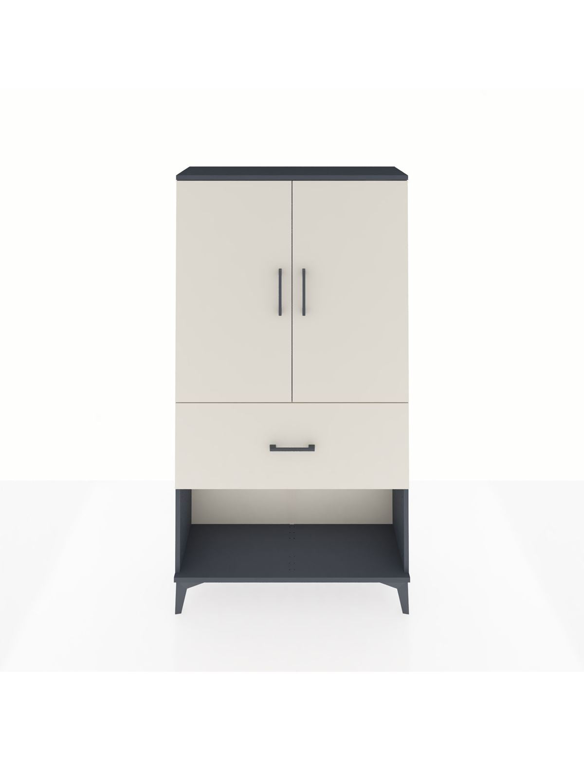 Arges Dolap Tek Raflı Tek Çekmeceli Tek Askılı 88x30x163 Antrasit-Aytaşı