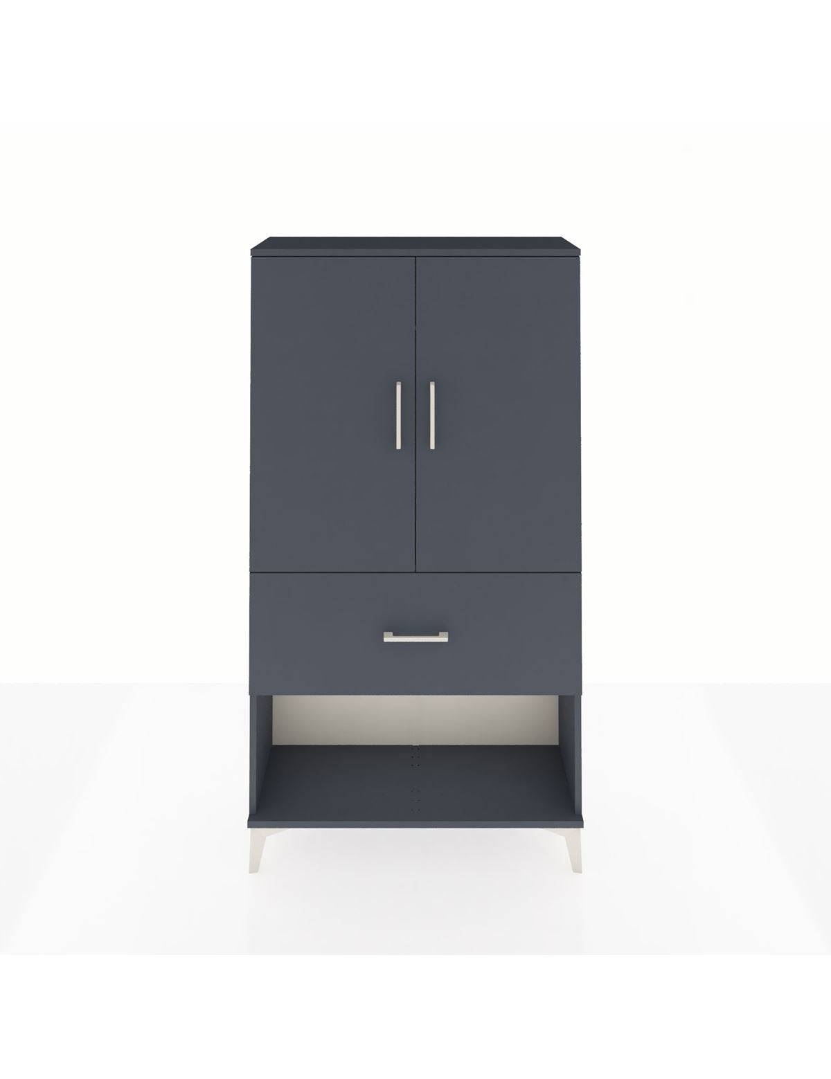 Arges Dolap Tek Raflı Tek Çekmeceli Tek Askılı 88x30x163 Antrasit-Antrasit