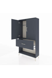 Arges Dolap Tek Raflı Tek Çekmeceli Tek Askılı 88x30x163 Antrasit-Antrasit