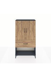 Arges Dolap Tek Raflı Tek Çekmeceli Tek Askılı 88x30x163 Antrasit-Çam