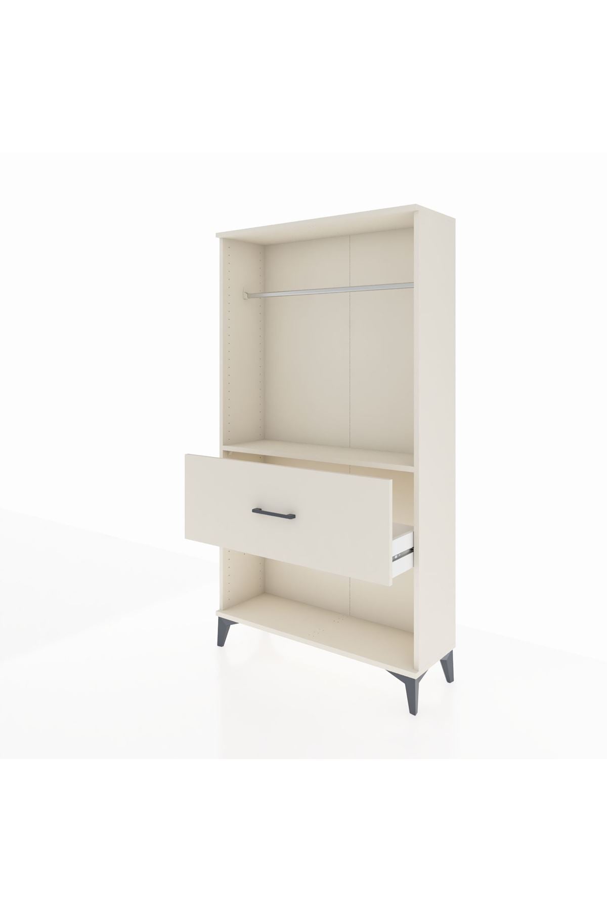 Arges Dolap Tek Raflı Tek Çekmeceli Tek Askılı 88x30x163 Aytaşı-Aytaşı
