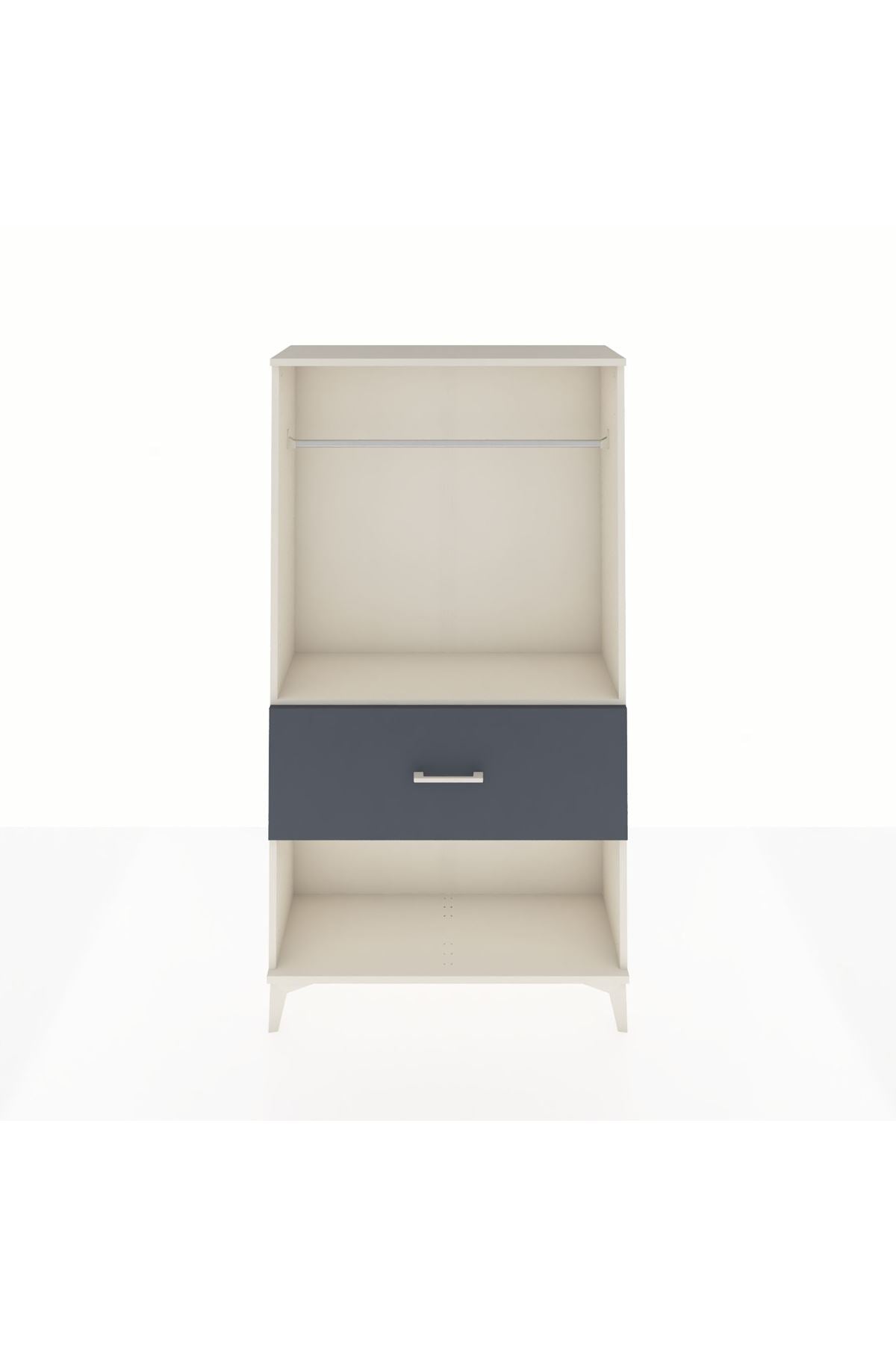 Arges Dolap Tek Raflı Tek Çekmeceli Tek Askılı 88x30x163 Aytaşı-Antrasit