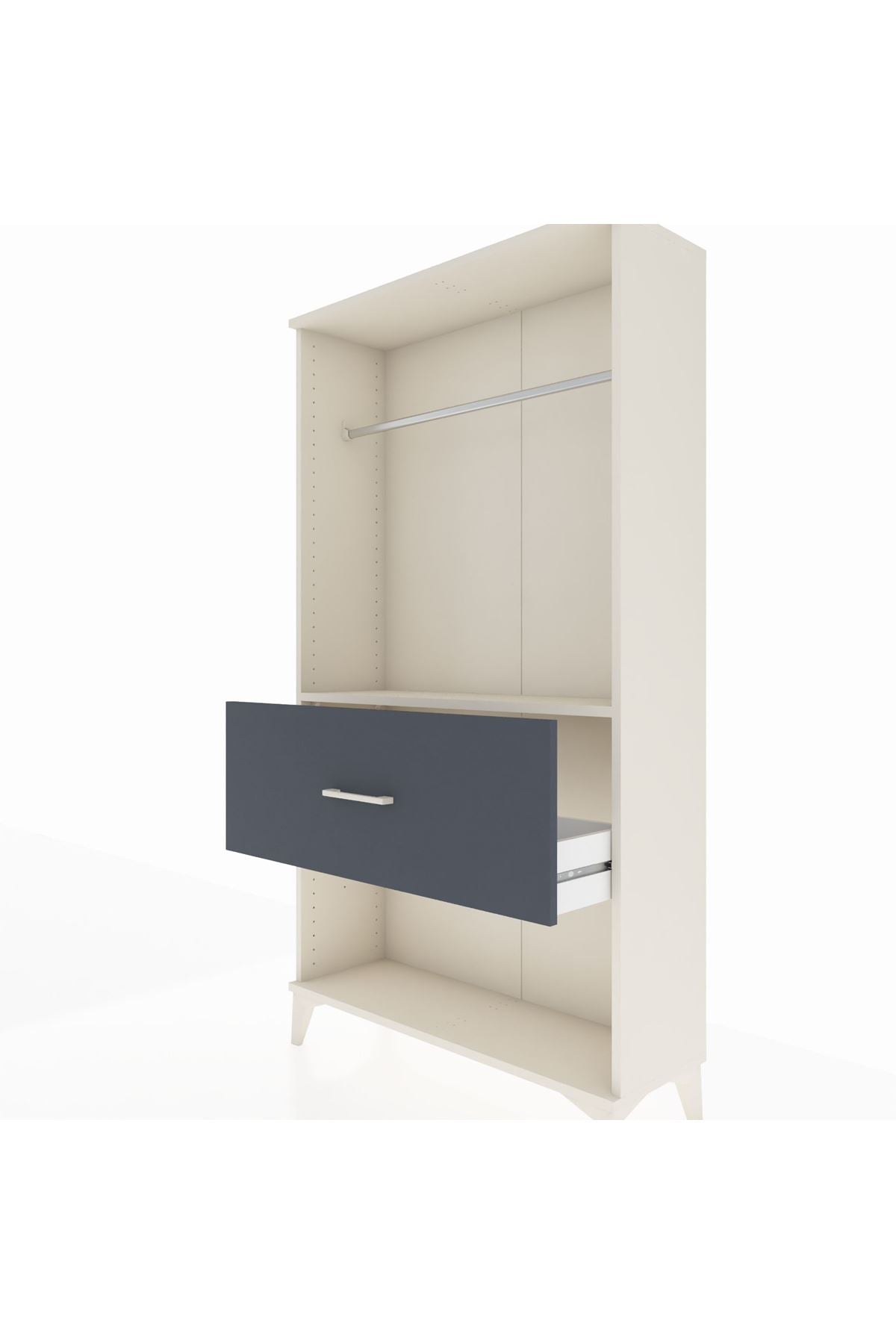 Arges Dolap Tek Raflı Tek Çekmeceli Tek Askılı 88x30x163 Aytaşı-Antrasit