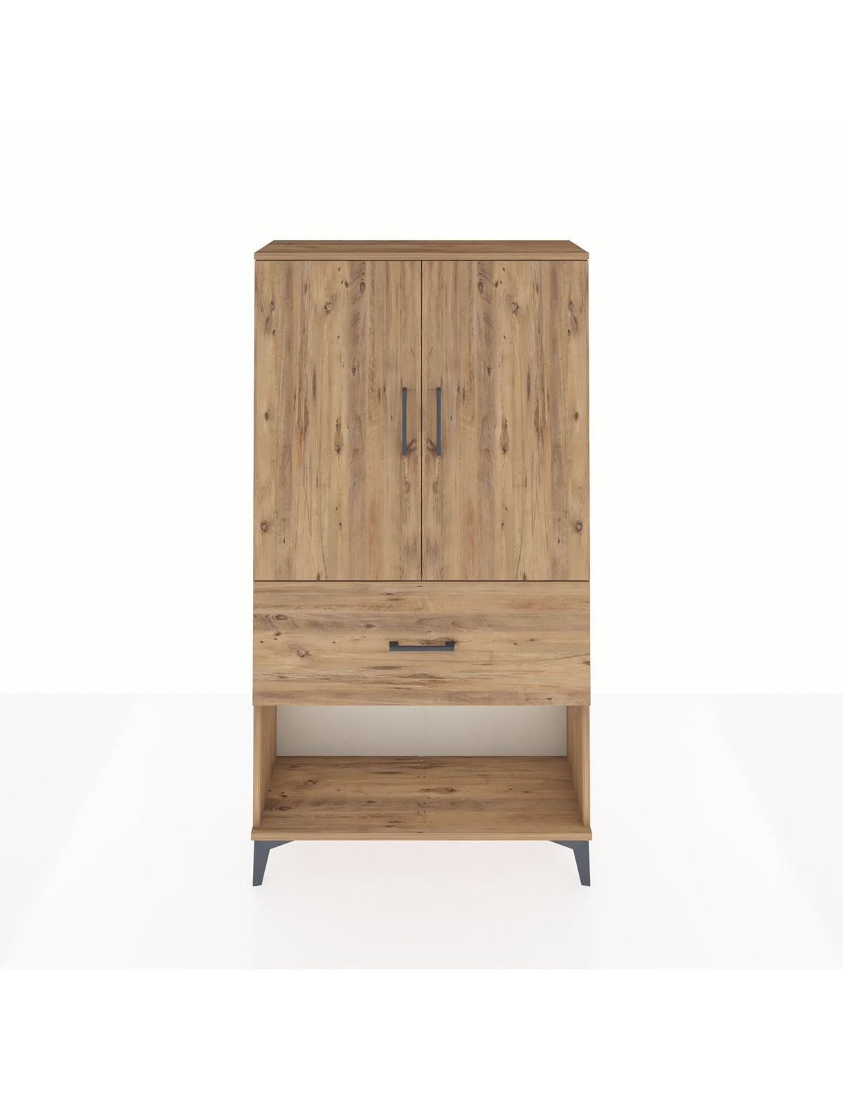 Arges Dolap Tek Raflı Tek Çekmeceli Tek Askılı 88x30x163 Çam-Çam