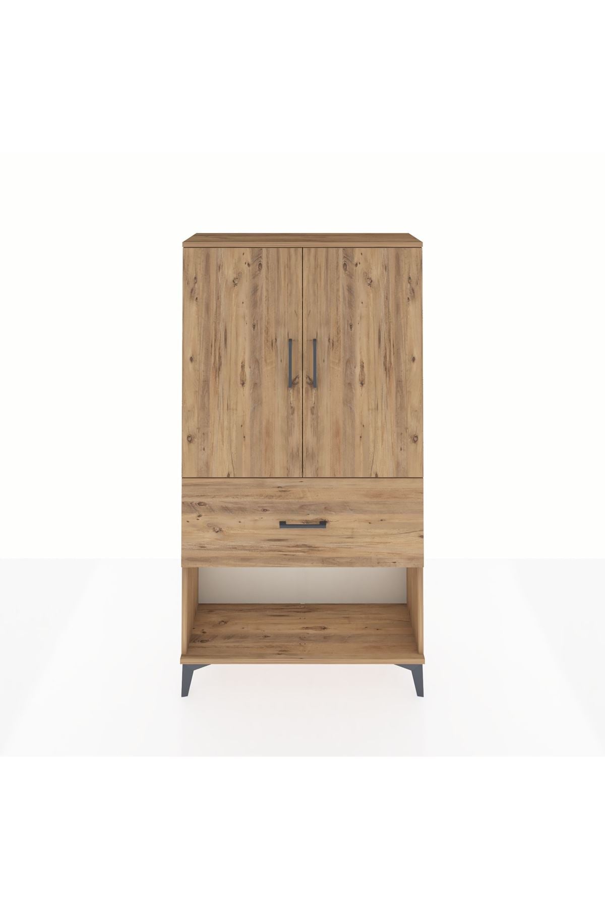 Arges Dolap Tek Raflı Tek Çekmeceli Tek Askılı 88x30x163 Çam-Çam